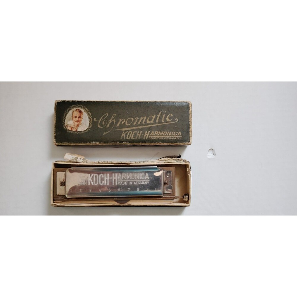Vintage Koch Chromatic Harmonica Key of C Original Box 10 Hole 980/40 M Germany